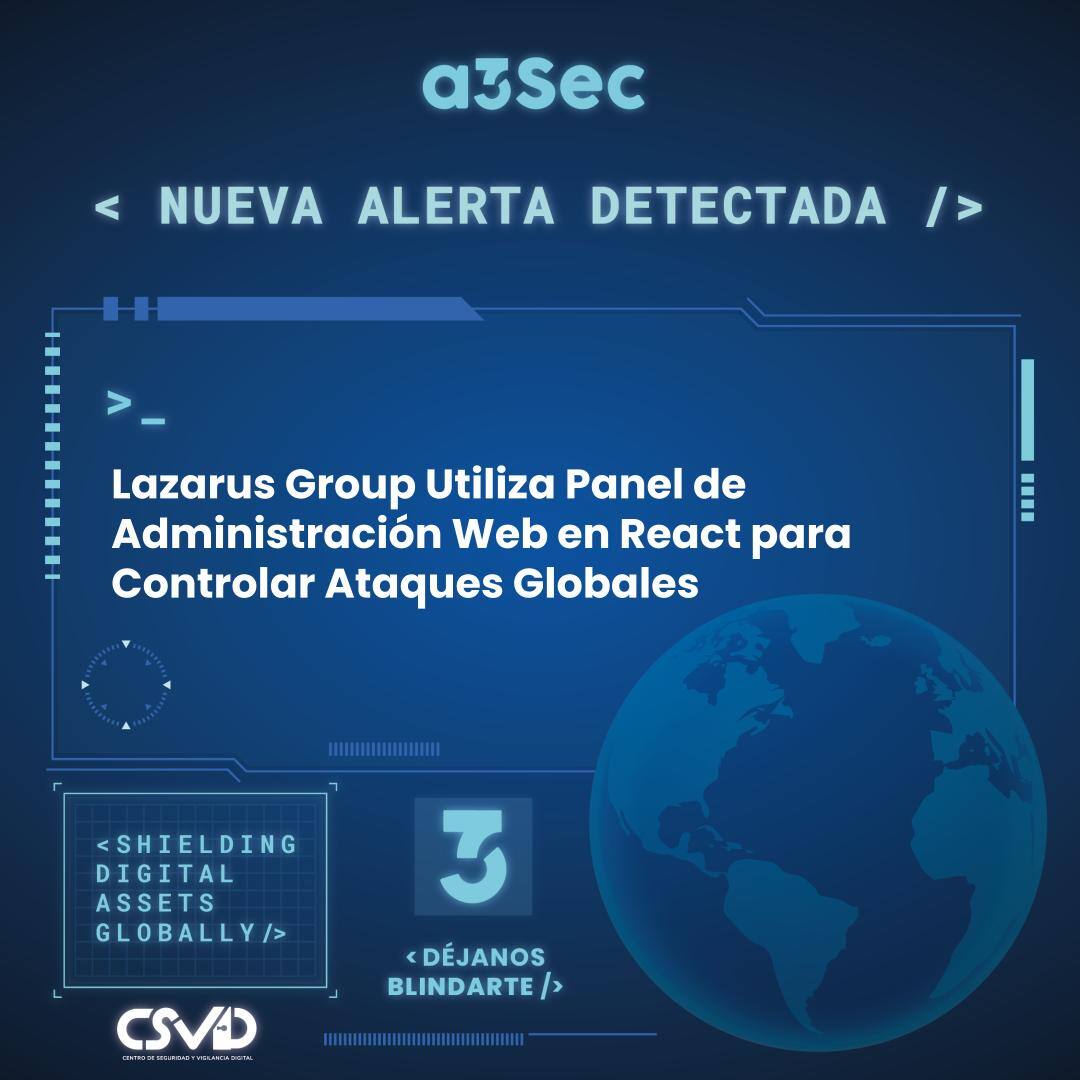 Lazarus Group usa panel web en React para controlar ataques globales