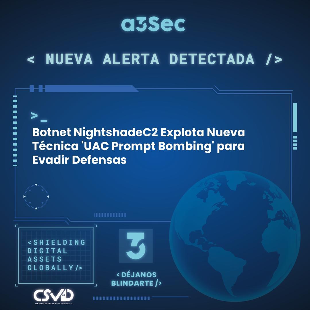 Botnet NightshadeC2 Explota Nueva Técnica 'UAC Prompt Bombing' para Evadir Defensas