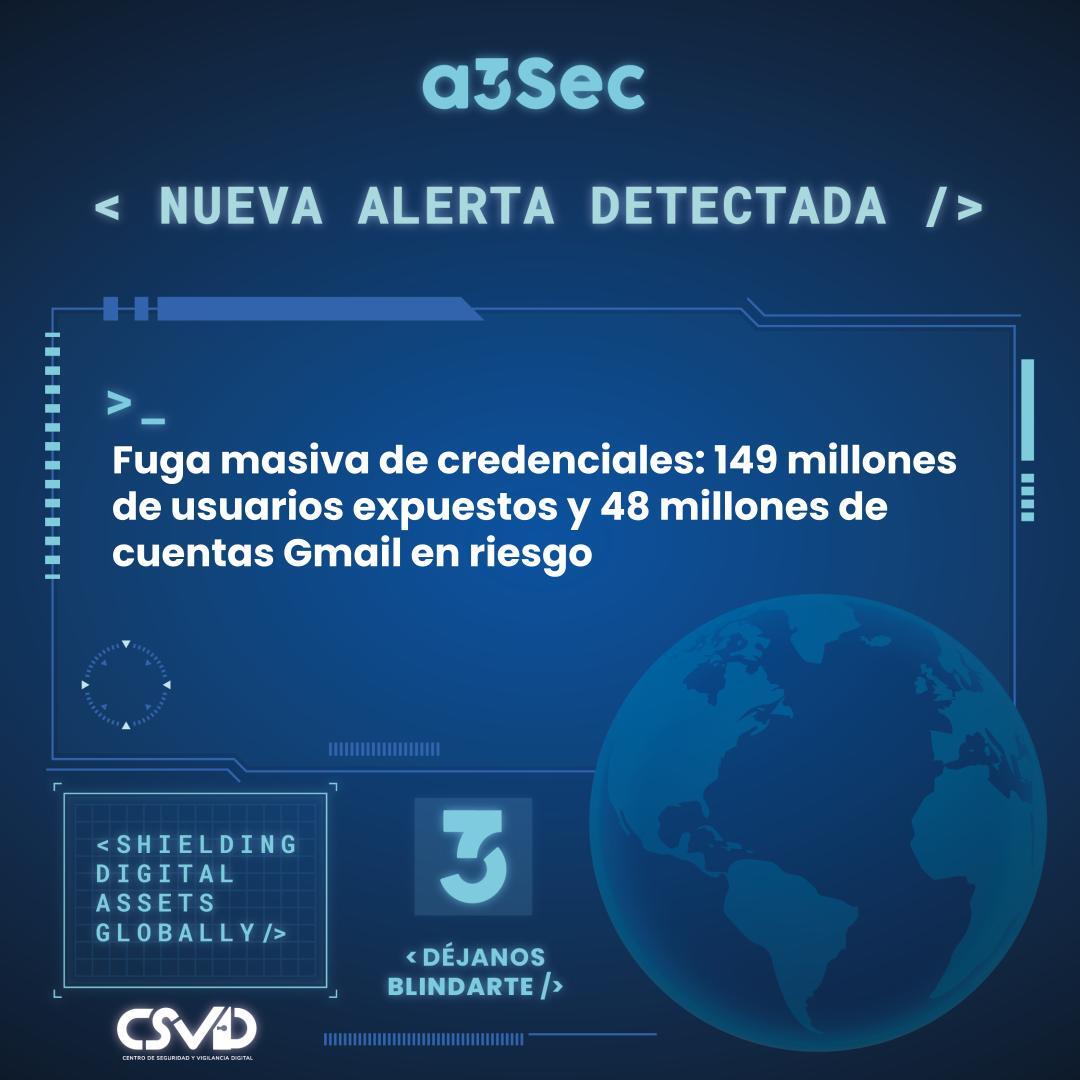 Fuga masiva de credenciales: 149 millones de usuarios expuestos y 48 millones de cuentas Gmail en riesgo