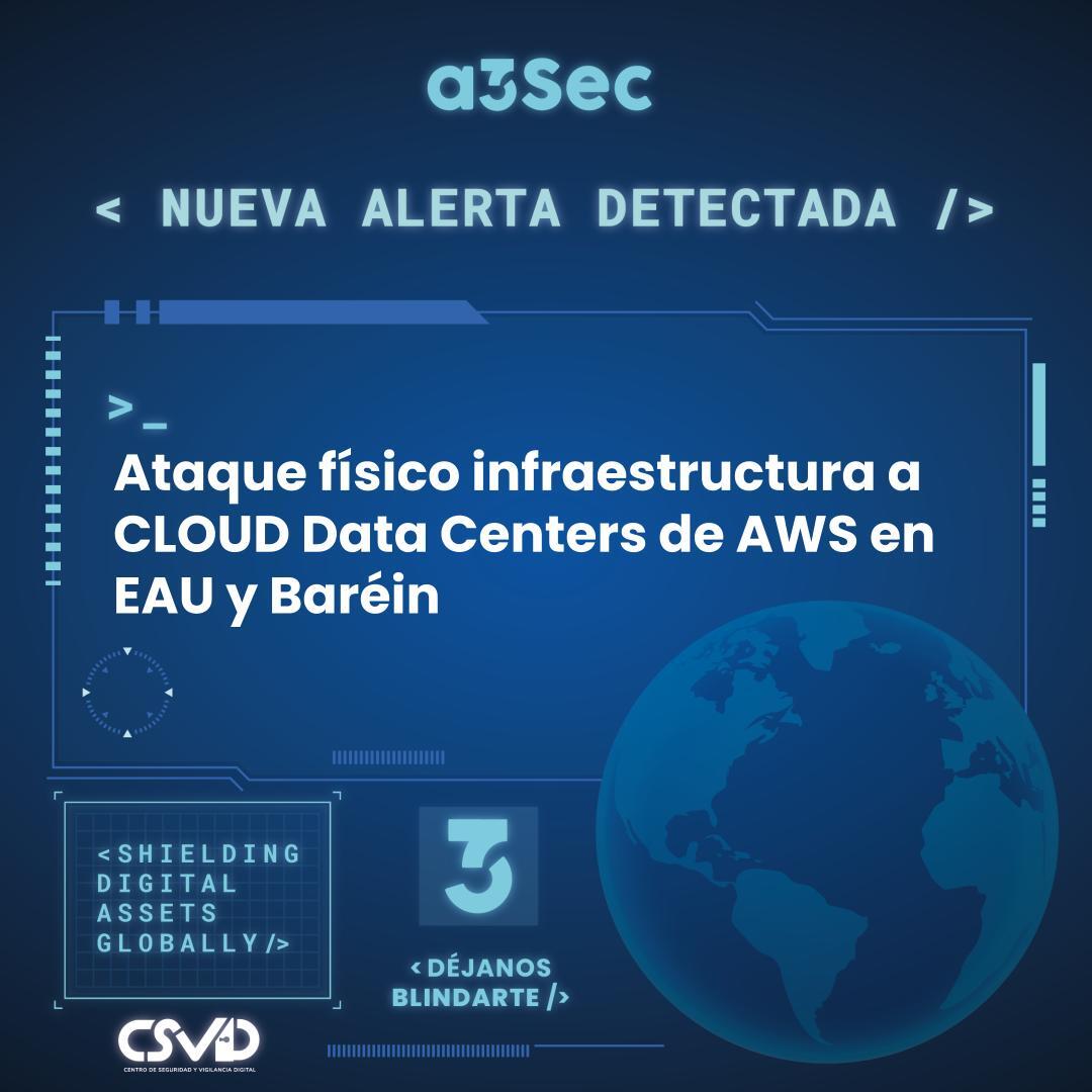 Ataque físico infraestructura a CLOUD Data Centers de AWS en EAU y Baréin